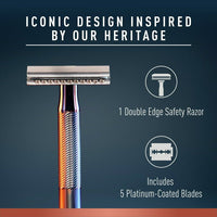 King C. Gillette Men's Double Edge Safety Razor with 5 Double Edge Refill Blades, Chrome EasyOptionXY LLC