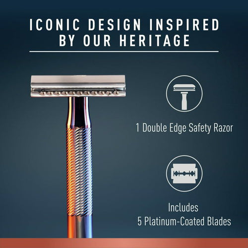 King C. Gillette Men's Double Edge Safety Razor with 5 Double Edge Refill Blades, Chrome EasyOptionXY LLC