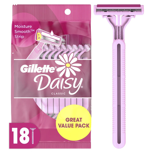 Daisy Gillette Disposable Razors for Women, 2-Bladed, 18 Count, Pink EasyOptionXY LLC