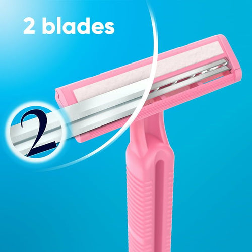 Daisy Gillette Disposable Razors for Women, 2-Bladed, 18 Count, Pink EasyOptionXY LLC