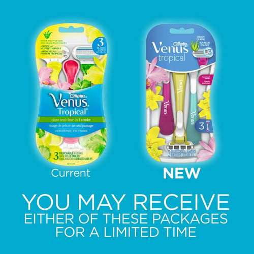 Gillette Venus Tropical Women's Disposable Razor, 3 Count EasyOptionXY LLC