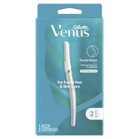 Gillette Venus Female Facial Razor, Exfoliating Dermaplaning Tool for Face, 2 Blade Refills, White EasyOptionXY LLC