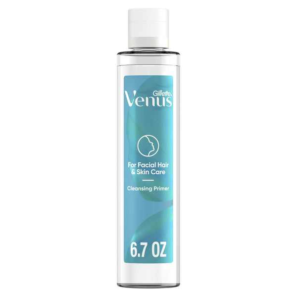 Gillette Venus Facial Hair & Skin Care Cleansing Primer for Derma-Plane Prep, 6.7 oz, Blue, All Skin EasyOptionXY LLC
