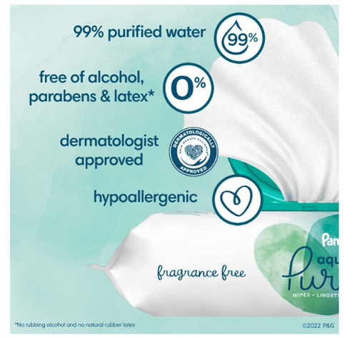 Pampers Aqua Pure Sensitive Baby Wipes 6X Pop-Top 336 Count EasyOptionXY LLC