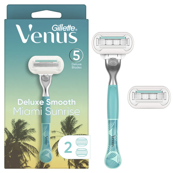 Venus Miami Sunrise Deluxe Smooth Sensitive, 1 Women's Razor, 2 Refills EasyOptionXY LLC