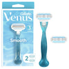 Venus Smooth Women's Razor Handle with 2 Blade Refills, Blue EasyOptionXY LLC