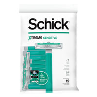Schick Xtreme 2-Blade Sensitive Men's Disposable Razors, 12 Ct, With Vitamin E Strips, Non Slip Handle EasyOptionXY LLC