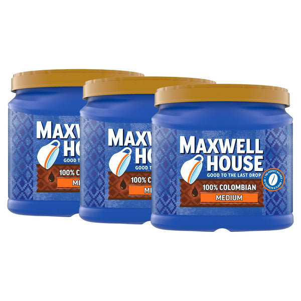 Maxwell House Medium Roast 100% Colombian Ground Coffee, 24.5 oz Canister, 3 Pack EasyOptionXY LLC