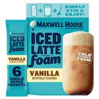 Maxwell House Iced Vanilla Latte with Foam Instant Coffee Drink Mix, 5.92 oz, 6 Packets EasyOptionXY LLC
