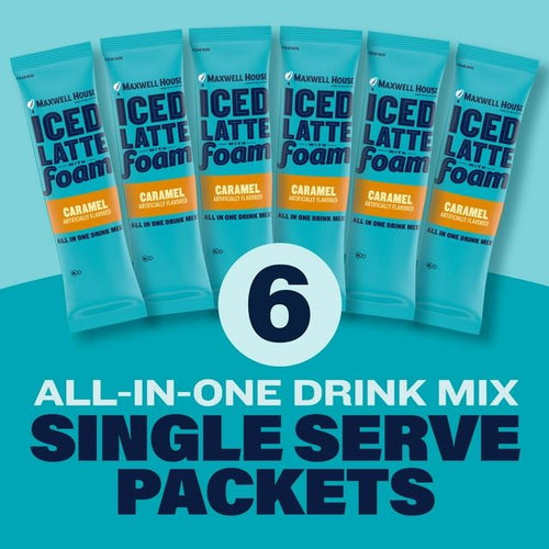 Maxwell House Iced Caramel Latte with Foam Instant Coffee Drink Mix, 5.82 oz, 6 Packets EasyOptionXY LLC