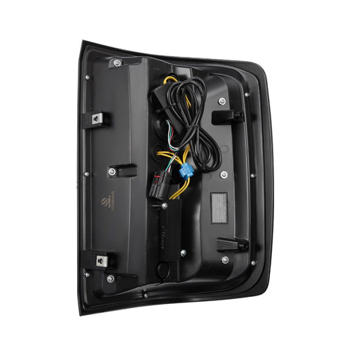 AlphaRex 14-18 Chevrolet Silverado 1500 / 15-19 Silverado 2500HD/3500HD / 15-19 GMC Sierra 3500HD Dually LUXX-Series LED Tail Lights Alpha-Black OffRoadUSA.com