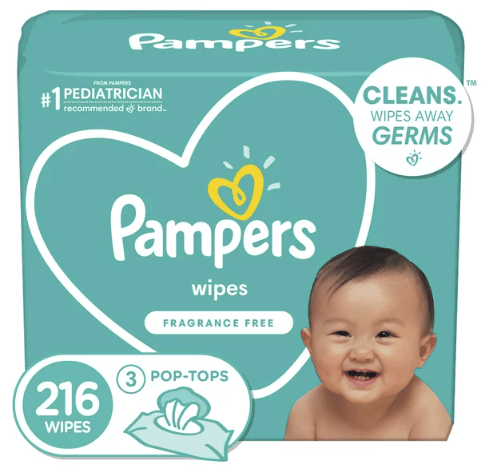 Pampers Baby Wipes; Fragrance Free; 216 Count EasyOptionXY LLC
