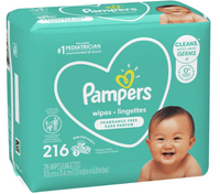 Pampers Baby Wipes; Fragrance Free; 216 Count EasyOptionXY LLC