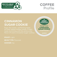 Green Mountain Coffee Roasters Cinnamon Sugar Cookie Keurig Single-Serve K-Cup Pods, Light Roast Coffee, 24 Count EasyOptionXY LLC