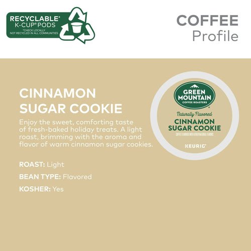 Green Mountain Coffee Roasters Cinnamon Sugar Cookie Keurig Single-Serve K-Cup Pods, Light Roast Coffee, 24 Count EasyOptionXY LLC