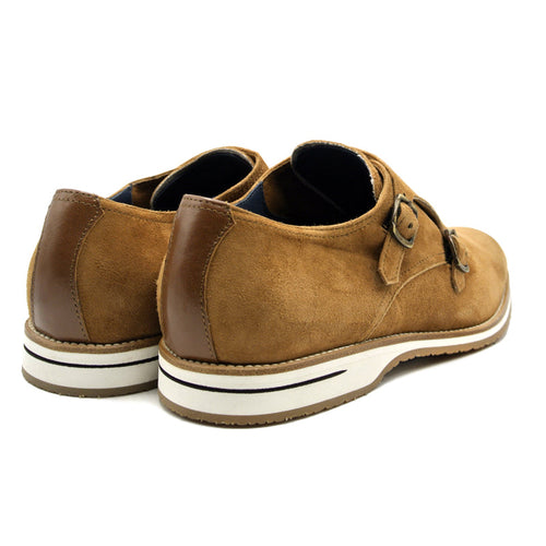 Zelli Italia 56-100-CGN LEGERRA Sueded Goatskin Monkstrap, Cognac