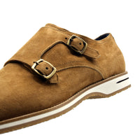 Zelli Italia 56-100-CGN LEGERRA Sueded Goatskin Monkstrap, Cognac