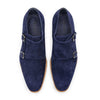 Zelli Italia 56-100-NVY LEGERRA Sueded Goatskin Monkstrap, Navy