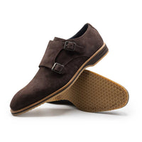 Zelli Italia 56-105-BRN LEGERRA Sueded Goatskin Monkstrap, Brown