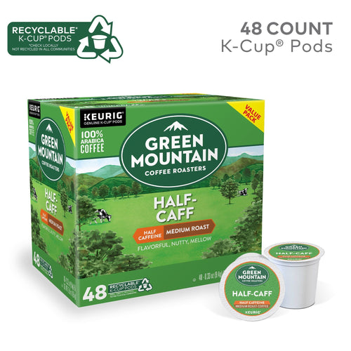 Green Mountain Coffee Half Caff Keurig Single-Serve K-Cup pods, Medium Roast Coffee, 48 Count EasyOptionXY LLC