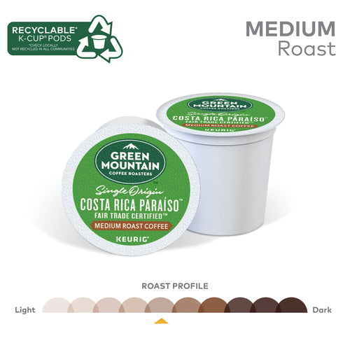Green Mountain Coffee? Roasters Costa Rica Paraiso Single-Serve K-Cup Pods, Medium Roast Coffee, 24 Count EasyOptionXY LLC
