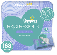 Pampers Baby Wipes Expressions; Botanical Rain Scent; 3X Pop-Top; 168 Ct EasyOptionXY LLC