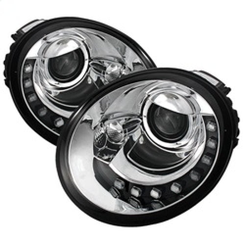 Spyder Volkswagen Beetle 1998-2005 Projector Headlights DRL Chrome PRO-YD-VB98-DRL-C OffRoadUSA.com