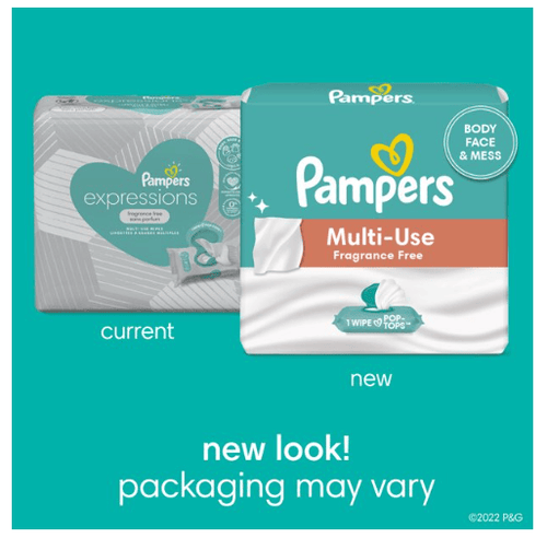 Pampers Baby Wipes Expressions Fragrance Free 3X Pop-Top Packs 168 Ct EasyOptionXY LLC