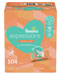 Pampers Baby Wipes Expressions; Fresh Bloom Scent; 9X Pop-Top; 504 Ct EasyOptionXY LLC