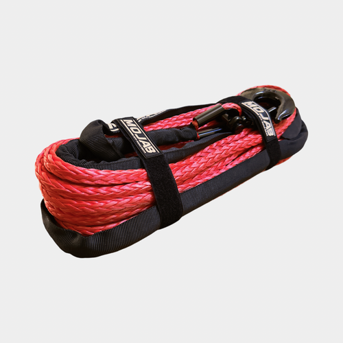3/8'' x 85' Synthetic Winch Rope with Removeable forged winch hook MOJAB OFFROAD