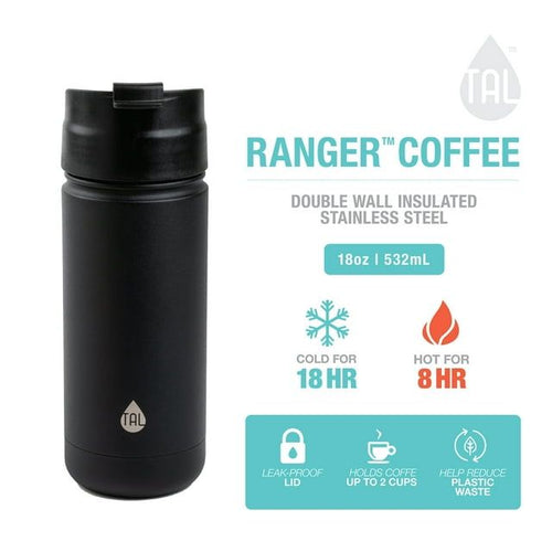 TAL Stainless Steel Ranger Coffee Travel Mug 18 oz, Black EasyOptionXY LLC