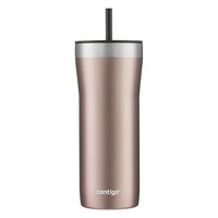 Contigo Streeterville Stainless Steel Tumbler with Plastic Straw and Splash-Proof Lid, Pink, 32 fl. oz EasyOptionXY LLC