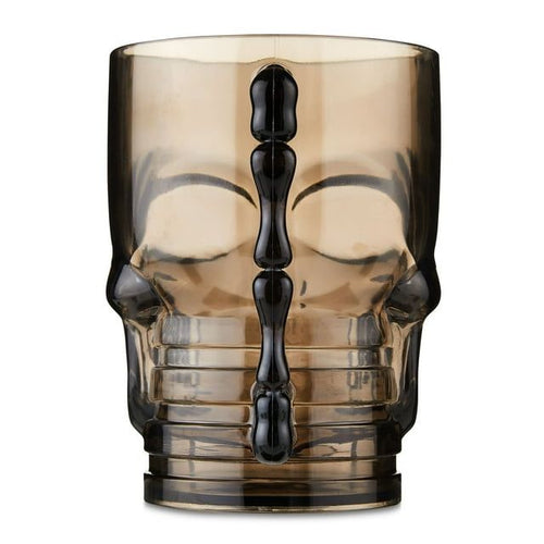 Halloween Plastic Skull Beer Mug Party Tableware, Gray, 19 oz, by Way To Celebrate EasyOptionXY LLC