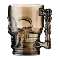 Halloween Plastic Skull Beer Mug Party Tableware, Gray, 19 oz, by Way To Celebrate EasyOptionXY LLC