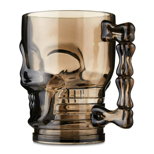 Halloween Plastic Skull Beer Mug Party Tableware, Gray, 19 oz, by Way To Celebrate EasyOptionXY LLC