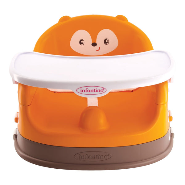 Infantino Grow-with-Me 4-in-1 Lightweight Feeding Booster Seat, Unisex 4-48 Months, Orange Fox EasyOptionXY LLC