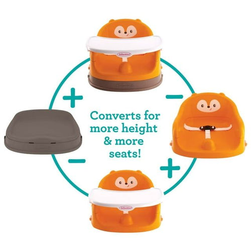 Infantino Grow-with-Me 4-in-1 Lightweight Feeding Booster Seat, Unisex 4-48 Months, Orange Fox EasyOptionXY LLC