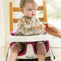 Ingenuity Baby Base 2-in-1 Booster Feeding High Chair and Floor Seat with Self-Storing Tray, Pink Flambe EasyOptionXY LLC