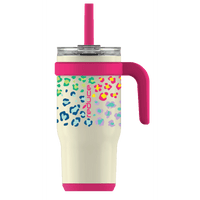 Reduce Vacuum Insulated Stainless Steel Coldee Mug with Lid and Spill-Proof Straw, Cheetah Pink, 18 oz EasyOptionXY LLC