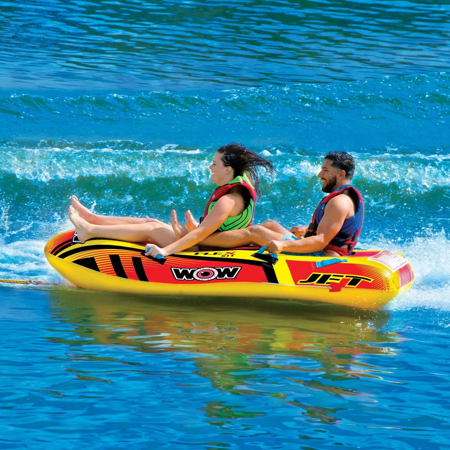 WOW Sports Jet Boat 2 Person Towable Water Tube For Pool and Lake (17-1020)