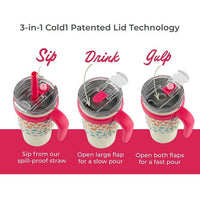 Reduce Vacuum Insulated Stainless Steel Coldee Mug with Lid and Spill-Proof Straw, Cheetah Pink, 18 oz EasyOptionXY LLC