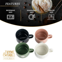 Thyme & Table Stackable Ceramic Coffee Mug, 11 fl oz, 4 Pack EasyOptionXY LLC