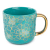 Thyme & Table Stoneware Coffee Mug, Teal Succulent, 16 fl oz EasyOptionXY LLC
