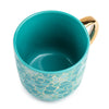 Thyme & Table Stoneware Coffee Mug, Teal Succulent, 16 fl oz EasyOptionXY LLC