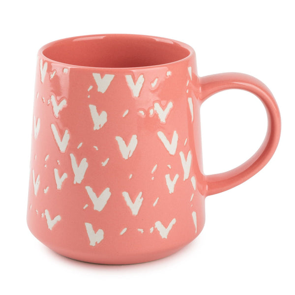 Thyme & Table Stoneware Mug, Pink Hearts, 16 fl oz EasyOptionXY LLC
