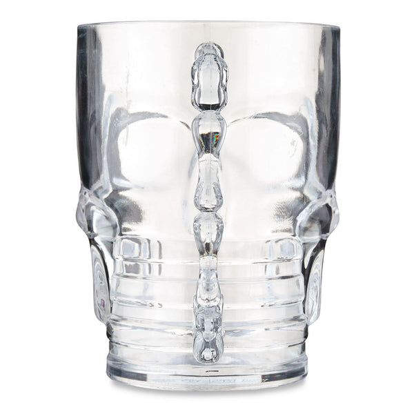 Halloween Skull Beer Mug Adult Party Favor, Clear, Plastic, 19 oz, by Way To Celebrate EasyOptionXY LLC