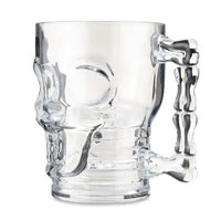 Halloween Skull Beer Mug Adult Party Favor, Clear, Plastic, 19 oz, by Way To Celebrate EasyOptionXY LLC