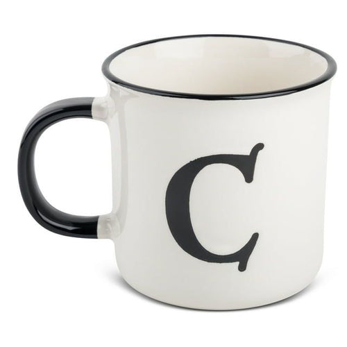 Thyme & Table Monogram C Stoneware Coffee Mug 16oz, White EasyOptionXY LLC