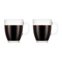Bodum 2 pk Single Wall Bistro Mugs, Tempered Glass Clear EasyOptionXY LLC