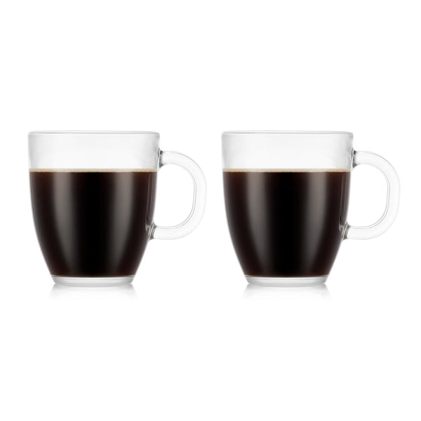 Bodum 2 pk Single Wall Bistro Mugs, Tempered Glass Clear EasyOptionXY LLC